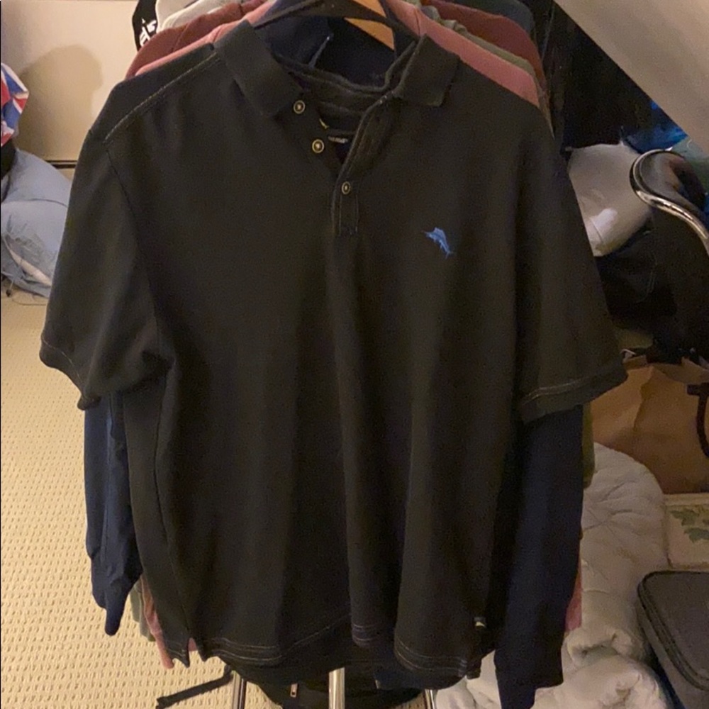 Tommy Bahama Black Polo Shirt. Size Medium.